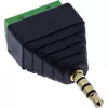 InLine 92504J 3,5 mm 4 kontaktų TRRS kištukas / gnybtų blokas 4 gnybtai, juoda, žalia