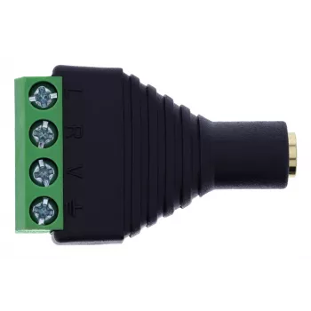InLine 92504K laido jungtis 3,5 mm 4 kontaktų TRRS / gnybtų blokas 4 gnybtai Juoda, Žalia