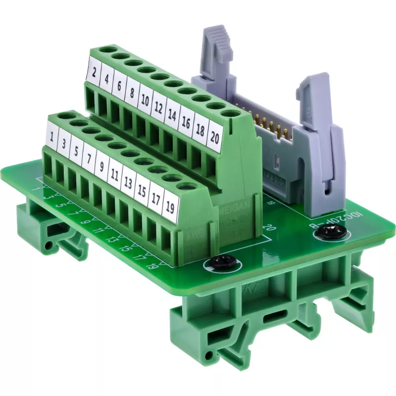 InLine 92504P IDC 20 lizdo į 10 kontaktų gnybtų bloką adapteris, montuojamas ant PCB