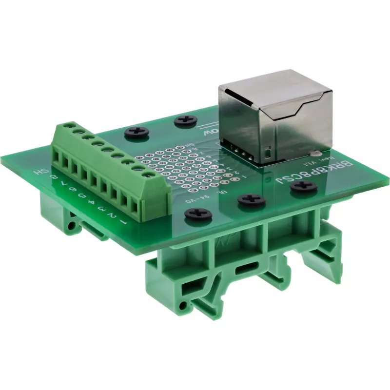 InLine 92505B RJ45 lizdo gnybtų blokas, tiesus, DIN bėgiui