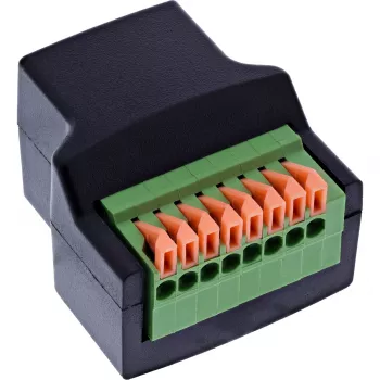 InLine 92505E RJ45 8P8C / gnybtų blokas, 8 kontaktų, juodas