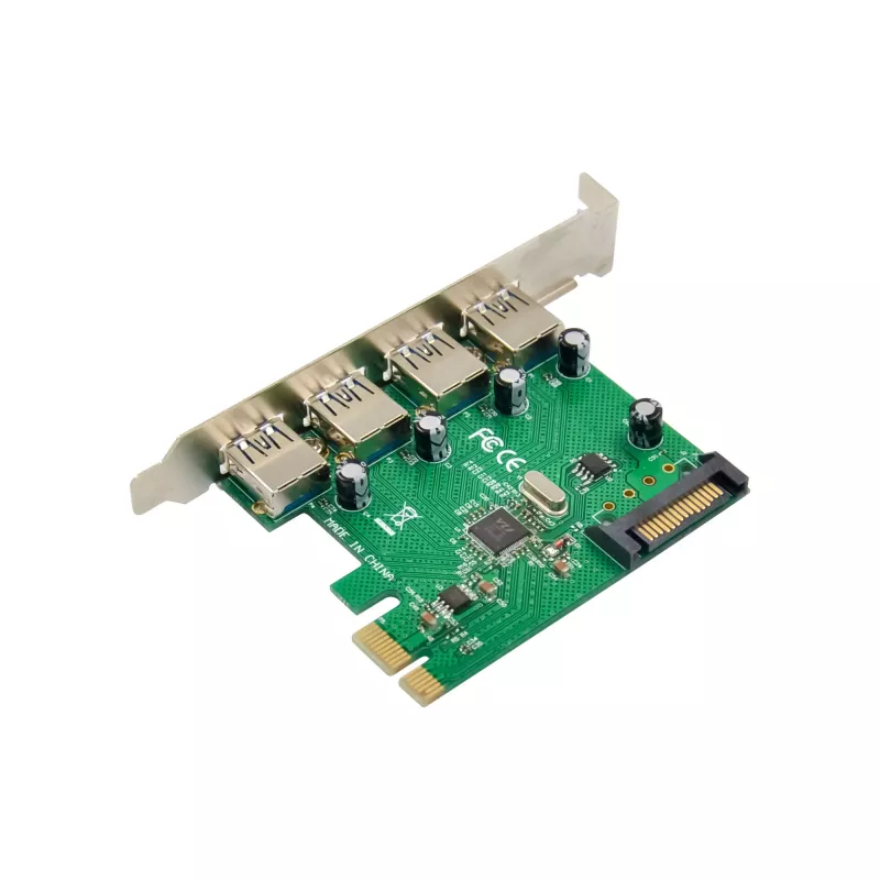 InLine 76666M PCIe USB 3.2 Gen 1 plėtotės kortelė su 4 USB-A prievadais