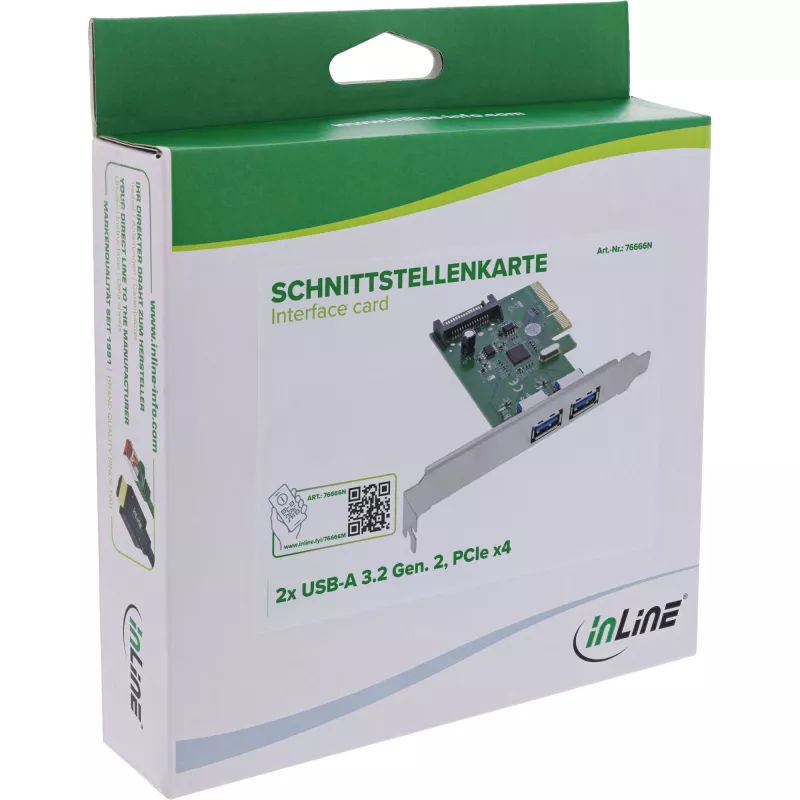 InLine 76666N sąsajos plokštė / adapteris vidinis USB 3.2 Gen 2 (3.1 Gen 2)