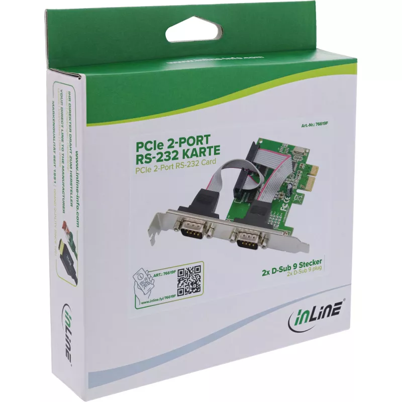 InLine 76619F PCIe 2 prievadų RS-232 sąsajos adapteris