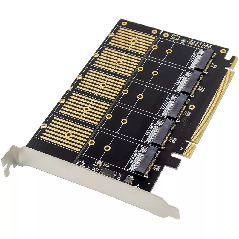 InLine 76619G PCIe x16 sąsajos adapteris – 5x M.2 SATA prievadai
