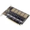 InLine 76619G PCIe x16 sąsajos adapteris – 5x M.2 SATA prievadai