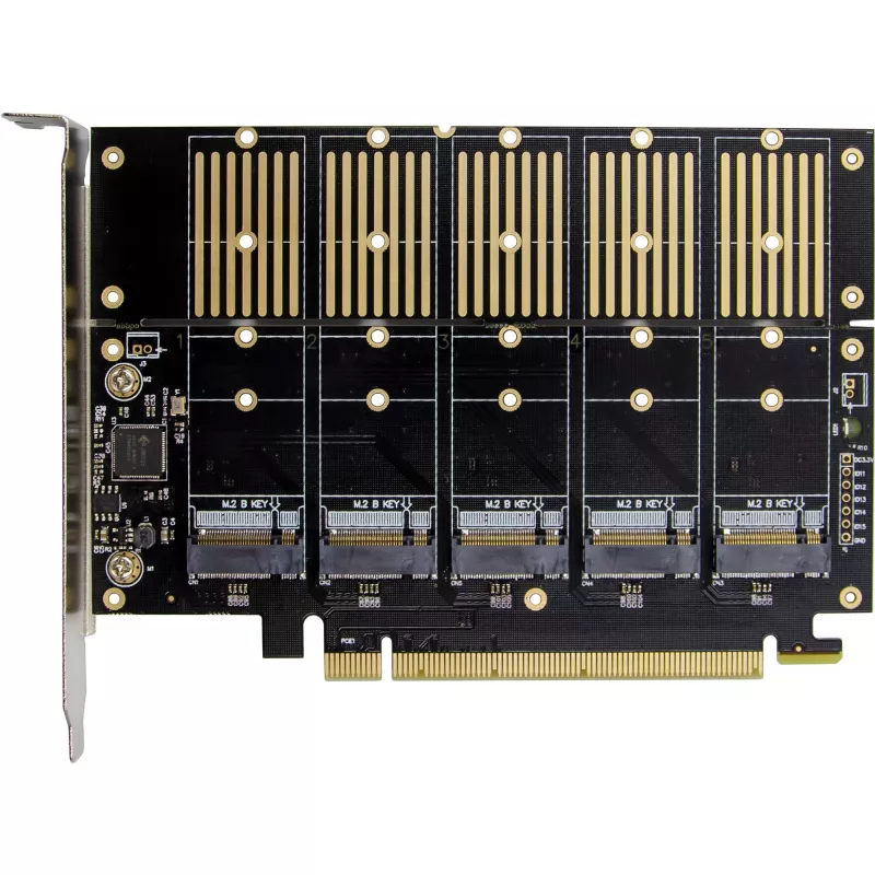InLine 76619G PCIe x16 sąsajos adapteris – 5x M.2 SATA prievadai