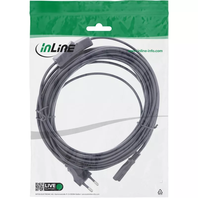 InLine 16152 maitinimo laidas juodas 2 m CEE7/16 IEC C7