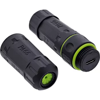 InLine 69927L USB-C movoji jungtis IP68 – moteriškas/moteriškas adapteris kabeliams sujungti