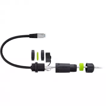InLine 69927K — lyties keitiklis RJ45 su integruotu 20 cm laidu, Cat.6A, IP68, M20