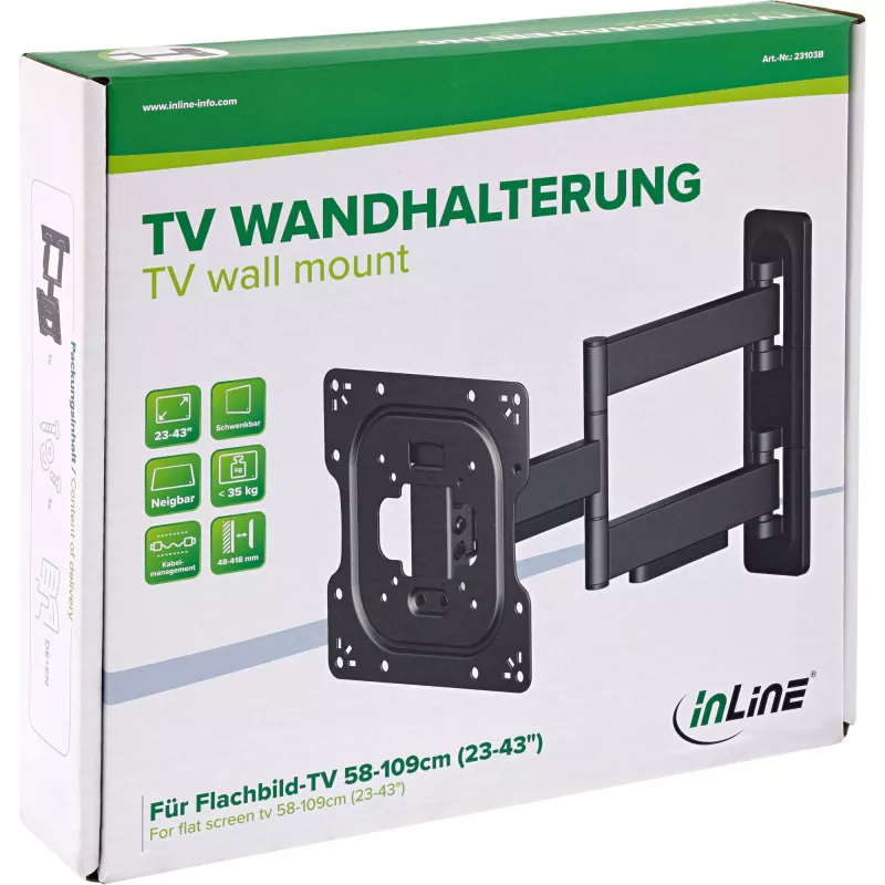 InLine 23103B TV laikiklis / stovas 109,2 cm (43 col.) Juodas