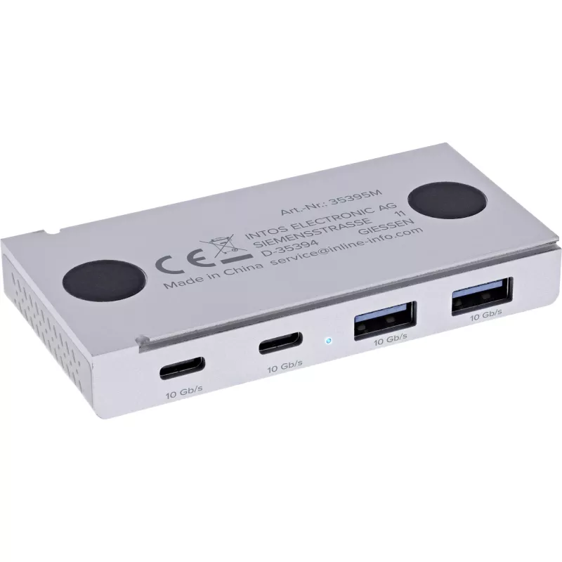 InLine 35395M sąsajos centras USB 3.2 Gen 2 (3.1 Gen 2) Type-C 10000 Mbit/s sidabrinis