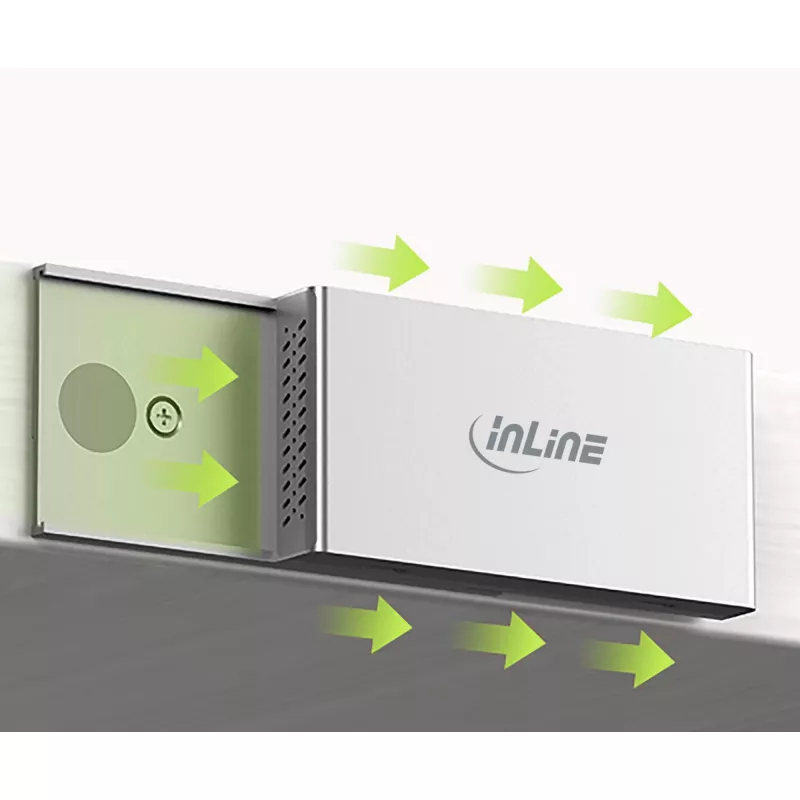 InLine 35395M sąsajos centras USB 3.2 Gen 2 (3.1 Gen 2) Type-C 10000 Mbit/s sidabrinis