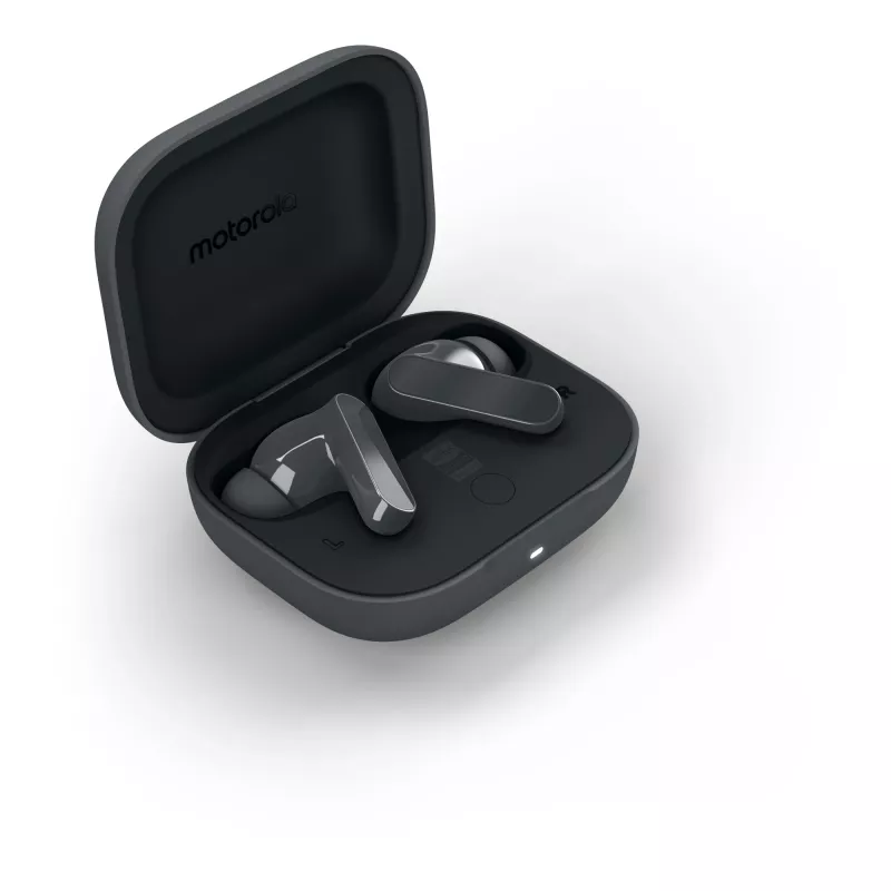 Ausinės MOTOROLA Moto Buds Bass TWS belaidės į ausį skirtos pokalbiams ir muzikai, juodos, 51 g