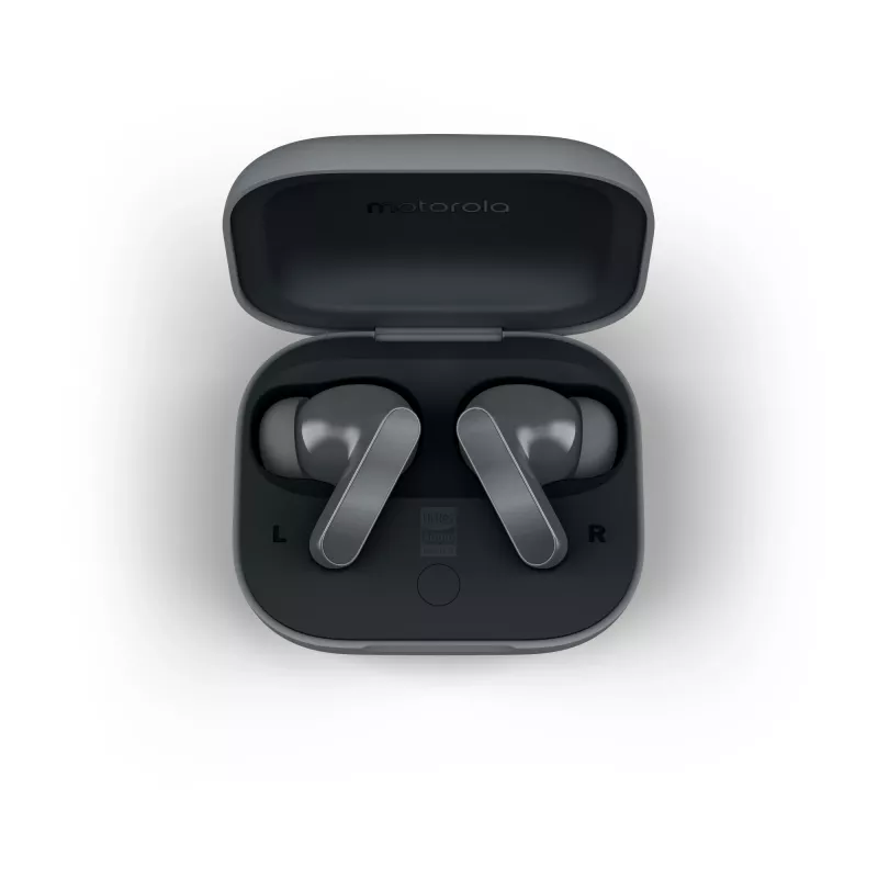Ausinės MOTOROLA Moto Buds Bass TWS belaidės į ausį skirtos pokalbiams ir muzikai, juodos, 51 g