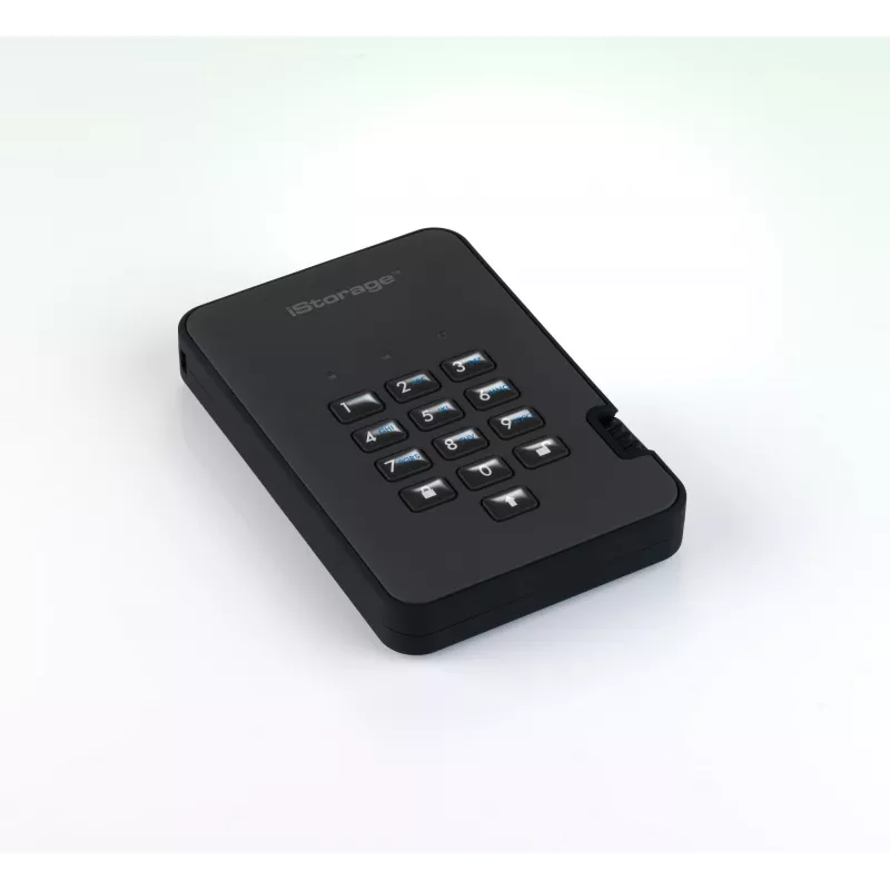 iStorage diskAshur2 256 bit 1 TB USB 3.2 šifruotas kietojo kūno diskas - juodas IS-DA2-256-SSD-1TB-B