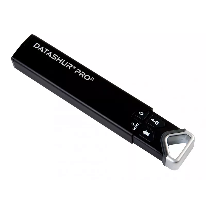 iStorage datAshur PRO2 16 GB | Saugus USB atmintukas | FIPS 140-2 Level 3 sertifikuotas | AES-XTS 256 bitų aparatinė šifracija | Apsaugotas slaptažodžiu | Atsparus dulkėms ir vandeniui
