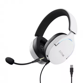 Trust GXT 490 FAYZO ausinės su mikrofonu, laidinės, USB-A, juodos/baltos