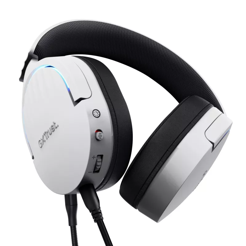 Trust GXT 490 FAYZO ausinės su mikrofonu, laidinės, USB-A, juodos/baltos