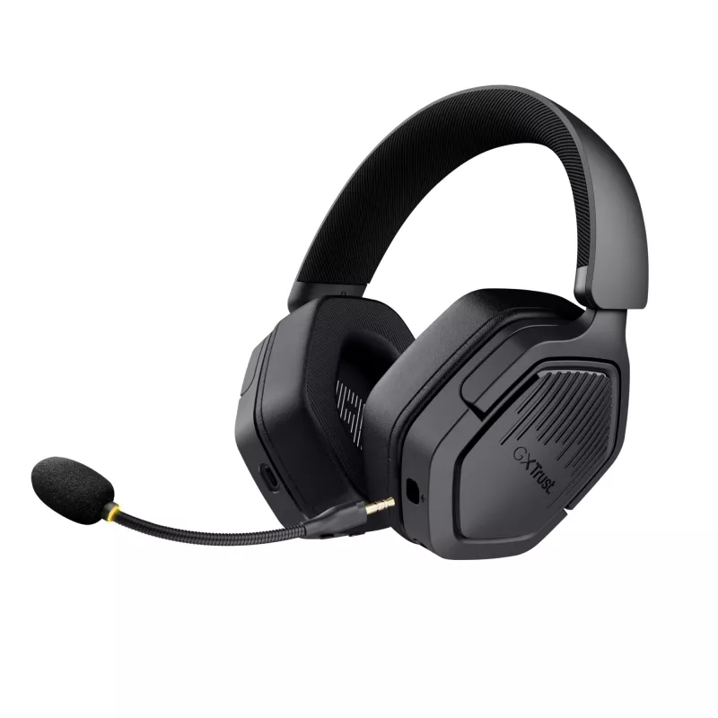 Trust GXT 493 Carus ausinės laidinės ir belaidės, antgalvinės, žaidimams, USB Type-C / USB Type-A, Bluetooth, juodos