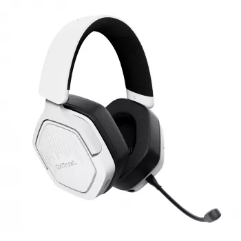 Trust GXT 493W Carus ausinės su mikrofonu, belaidės ir laidinės, 50 mm, 20–20 000 Hz, USB-C / USB-A, Bluetooth, baltos