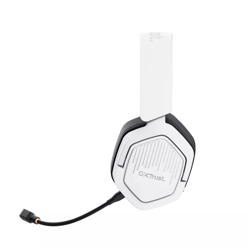 Trust GXT 493W Carus ausinės su mikrofonu, belaidės ir laidinės, 50 mm, 20–20 000 Hz, USB-C / USB-A, Bluetooth, baltos