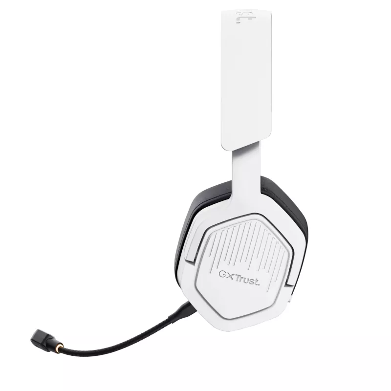Trust GXT 493W Carus ausinės su mikrofonu, belaidės ir laidinės, 50 mm, 20–20 000 Hz, USB-C / USB-A, Bluetooth, baltos