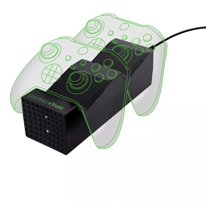 Trust GXT 250 Dvigubo įkrovimo stovelis Xbox Series X | S, USB, juodas