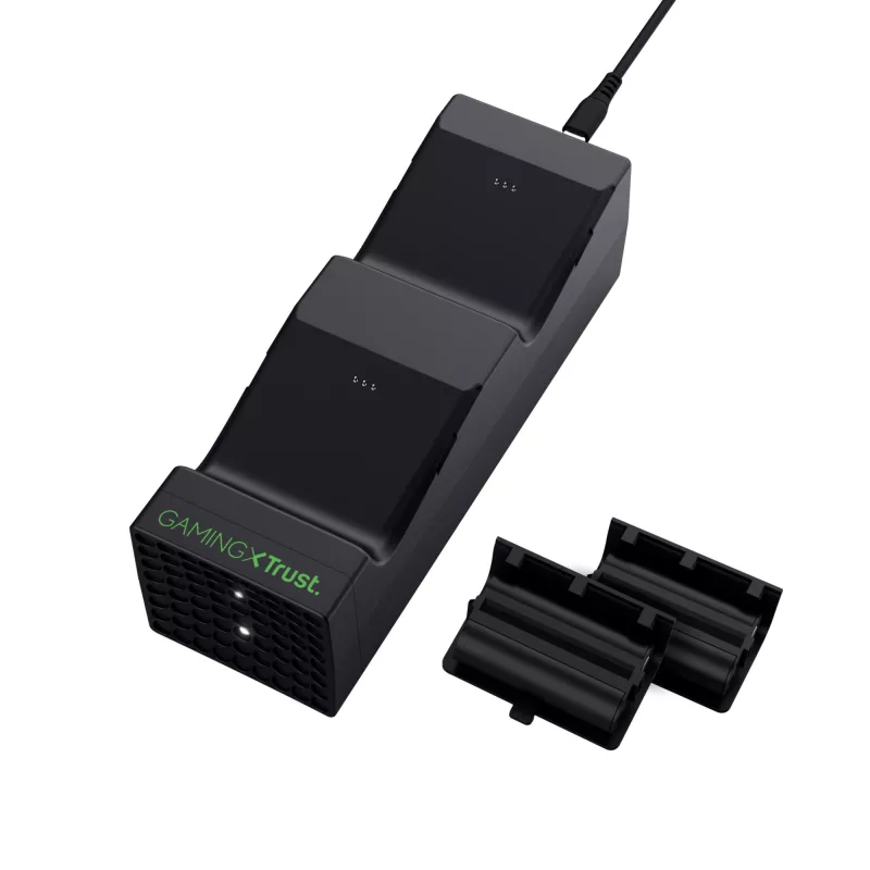 Trust GXT 250 Dvigubo įkrovimo stovelis Xbox Series X | S, USB, juodas