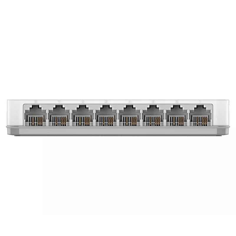 D-Link DES-1008C nevaldomas Fast Ethernet (10/100) komutatorius, 8 prievadai, stalinis, baltas
