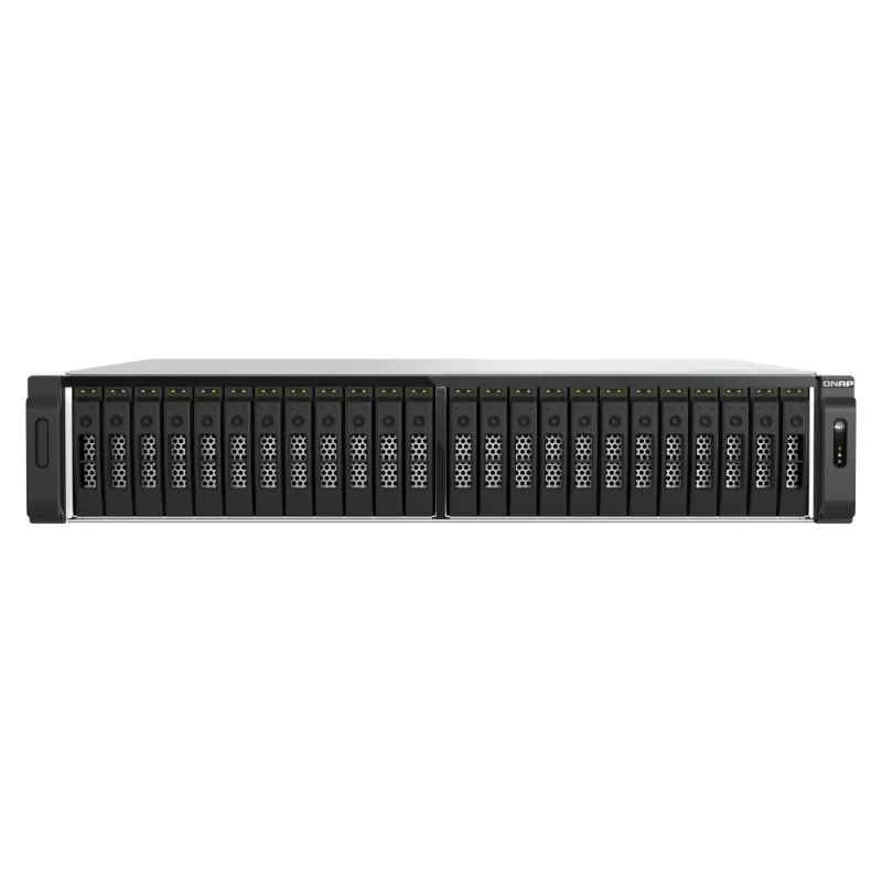 QNAP TS-h3077AFU-R7-64G NAS / saugojimo serveris Rack (2U) AMD Ryzen™ 5 64 GB DDR5 0 TB QuTS hero juoda, metalinė