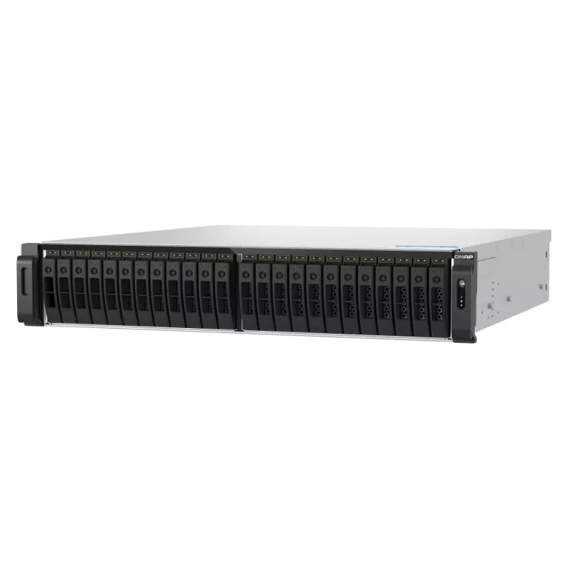 QNAP TS-h3077AFU-R7-64G NAS / saugojimo serveris Rack (2U) AMD Ryzen™ 5 64 GB DDR5 0 TB QuTS hero juoda, metalinė