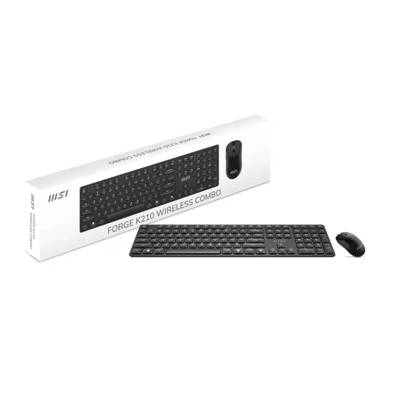 MSI FORGE K210 belaidis klaviatūros ir pelės rinkinys, USB, juodas