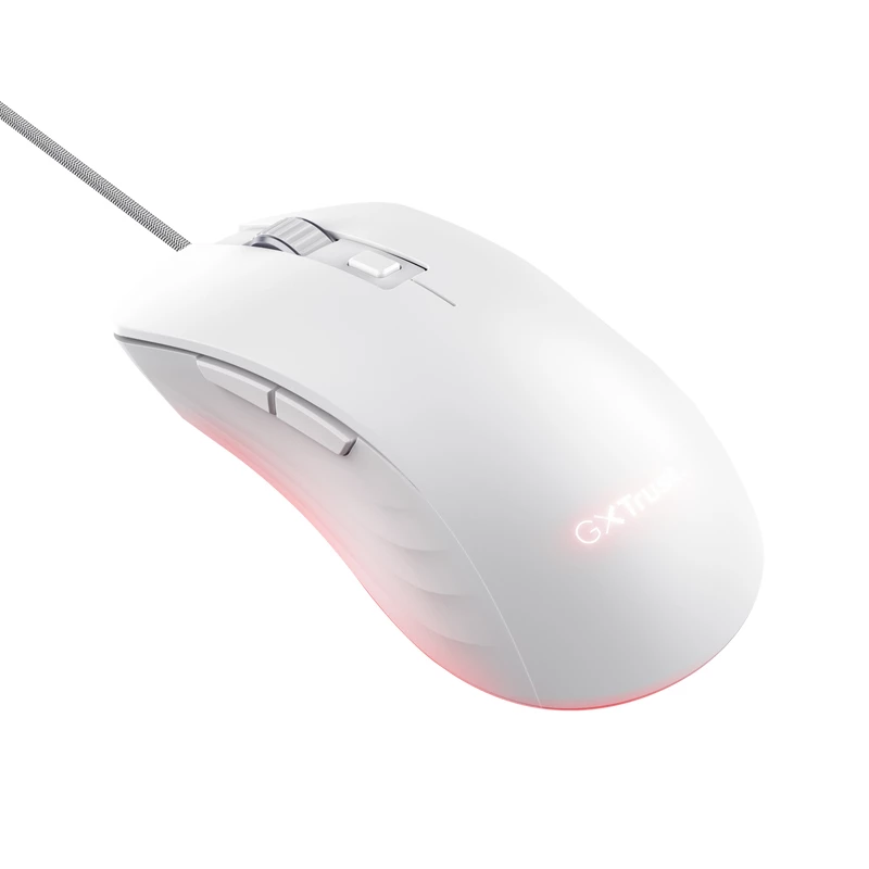 Trust GXT924W YBAR+ žaidimų pelė, dešinei rankai, USB Type-A, optinė, 25600 DPI