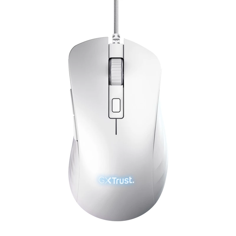 Trust GXT924W YBAR+ žaidimų pelė, dešinei rankai, USB Type-A, optinė, 25600 DPI