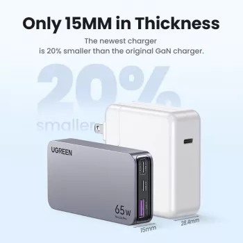 Įkroviklis patalpoms UGREEN Nexode Pro 65W GaN Travel Charger
