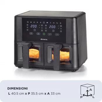 Ariete 4631 Dviguba oro gruzdintuvė 9L, 2400W, 11 programų, juoda