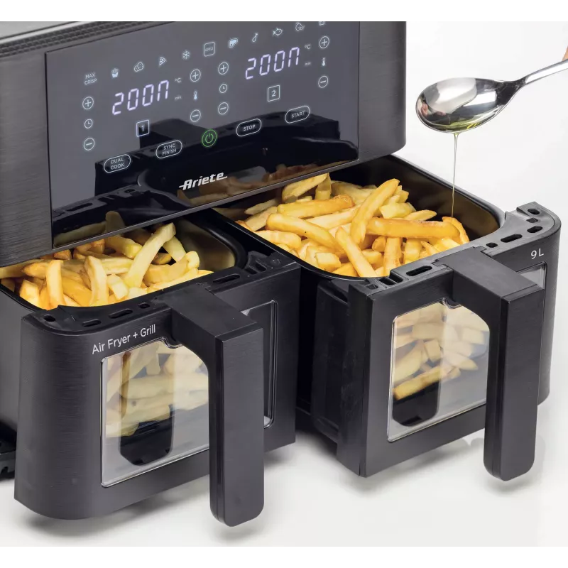 Ariete 4631 Dviguba oro gruzdintuvė 9L, 2400W, 11 programų, juoda