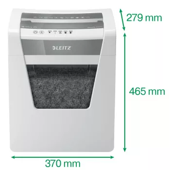 Smulkintuvas Leitz IQ Office Security P5, mikro pjūvis, 22,3 cm, 2 x 15 mm, 23 l, 250 lapų, 55 dB