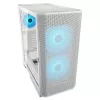 COUGAR Airface FLO ARGB White Midi Tower korpusas — 2x180mm priekyje, 1x120mm gale, 2.5/3.5 colio HDD, 240×480×509 mm