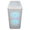 COUGAR Airface FLO ARGB White Midi Tower korpusas — 2x180mm priekyje, 1x120mm gale, 2.5/3.5 colio HDD, 240×480×509 mm