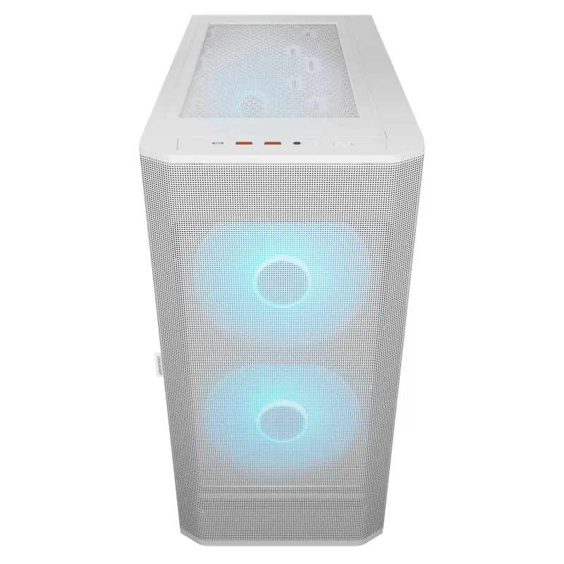 COUGAR Airface FLO ARGB White Midi Tower korpusas — 2x180mm priekyje, 1x120mm gale, 2.5/3.5 colio HDD, 240×480×509 mm