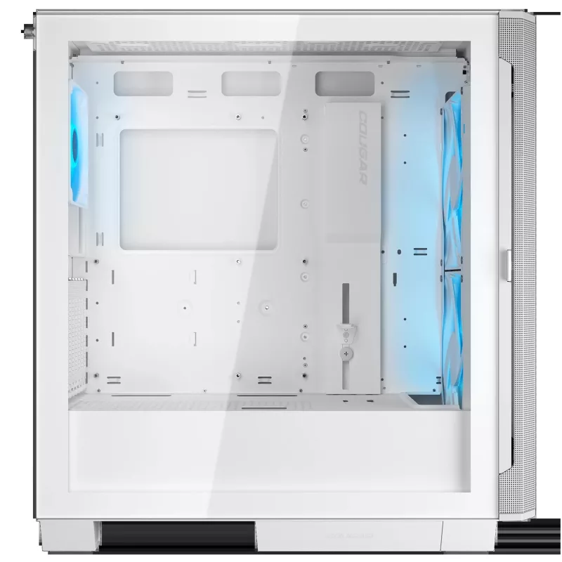 COUGAR Airface FLO ARGB White Midi Tower korpusas — 2x180mm priekyje, 1x120mm gale, 2.5/3.5 colio HDD, 240×480×509 mm
