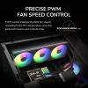 COUGAR Unity240-FB 120mm ARGB PWM priekinis ventiliatorius (vieno rėmo, 700–2500 RPM, FDB, 5,4 mmH2O, baltas)