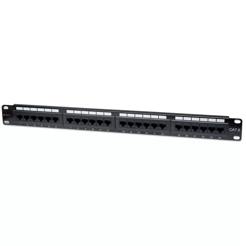 Techly I-PP 24-RU-C6T skydinė plokštė UTP 24 prievadai RJ45 Cat.6