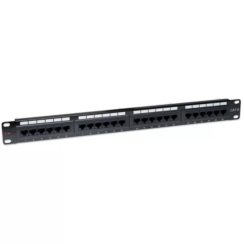 Techly I-PP 24-RU-C6T skydinė plokštė UTP 24 prievadai RJ45 Cat.6