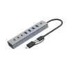 Conceptronic HUBBIES20GP 7-Port USB 3.0 Hub su maitinimo adapteriu, 5Gbps, USB-C x 3, USB-A x 4
