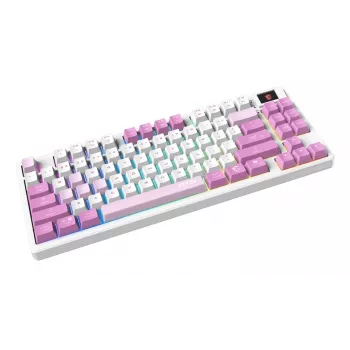 MSI FORGE GK600 TKL WIRELESS VIOLET klaviatūra žaidimams USB + Bluetooth QWERTY ispaniška Rožinė, Violetinė, Balta