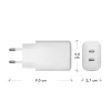 dbramante1928 re-charge Pro - EU sieninis įkroviklis 2x USB-C 20W - balta