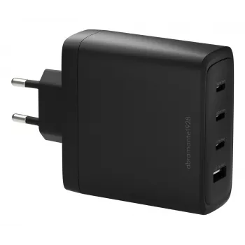 Sieninis įkroviklis dbramante1928 re-charge IT EU — 3× USB-C (140 W) + 1× USB-A, juodas